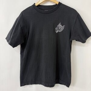 Sketchy Tank Wolf Graphic T Shirt Mens Medium Faded Black Skater Goth Grunge